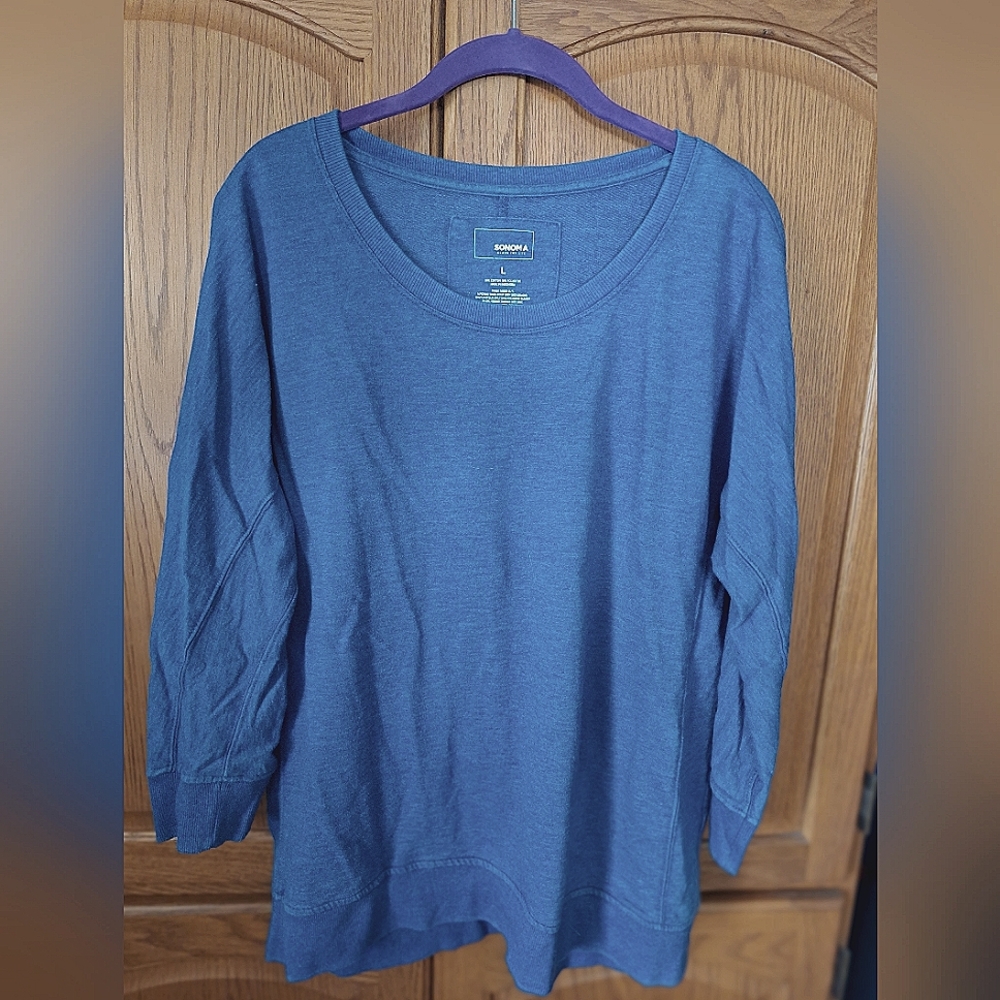 Women's Blue Sonoma Goods For Life® Adaptive Crewneck Sweatshirt Size L